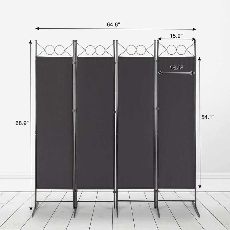 6FT Top With Shape Polyester Cloth Plastic Feet Carbon Steel Frame Foldable Screen