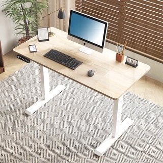 Electric Standing Desk 47 Inch Height Adjustable Oak Lift Up Desk - Bed ...