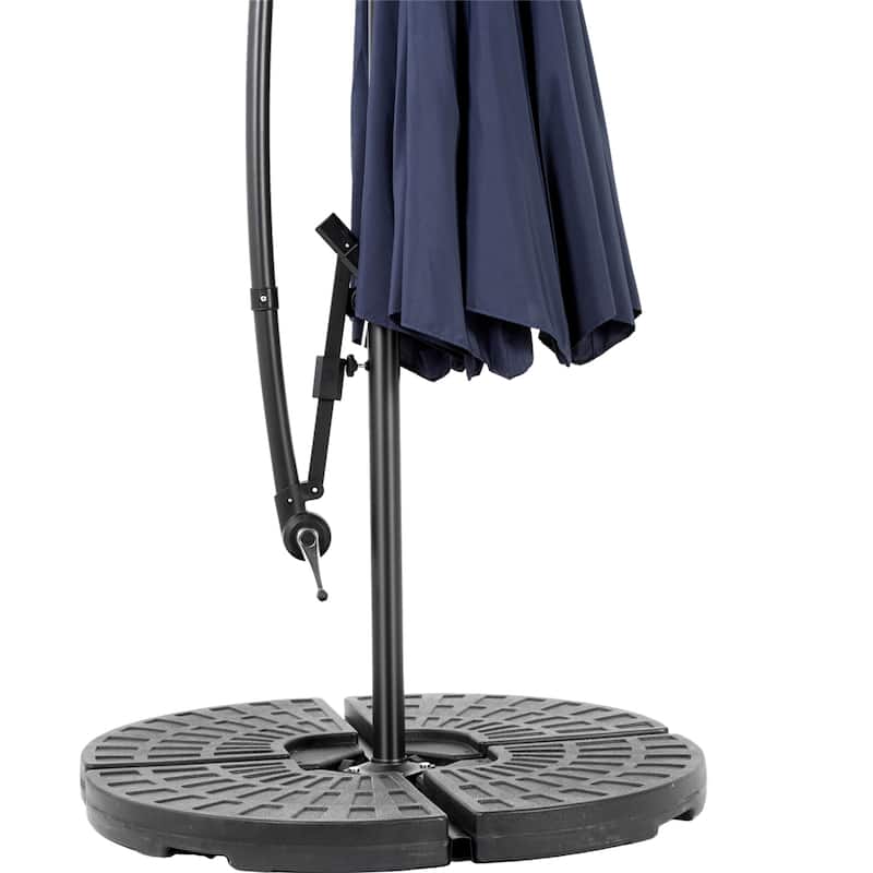 116" Patio Hanging Polyester Umbrella with Tilt Adjustment and 8 Ribs