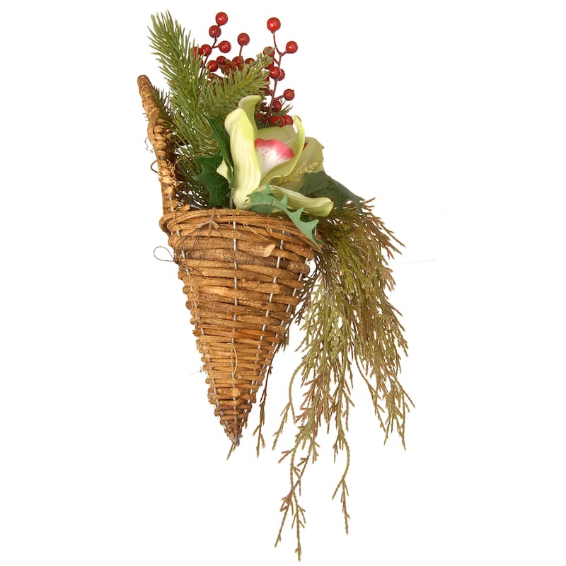 National Tree Company 11 in. Cymbidium Flower Wall Basket - 11 IN