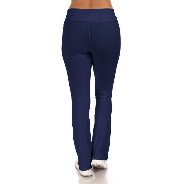 Shop Simpy Ravishing Cotton Fold Over Waist Yoga Boot Cut Pants Size Xs 5x Overstock 13751682