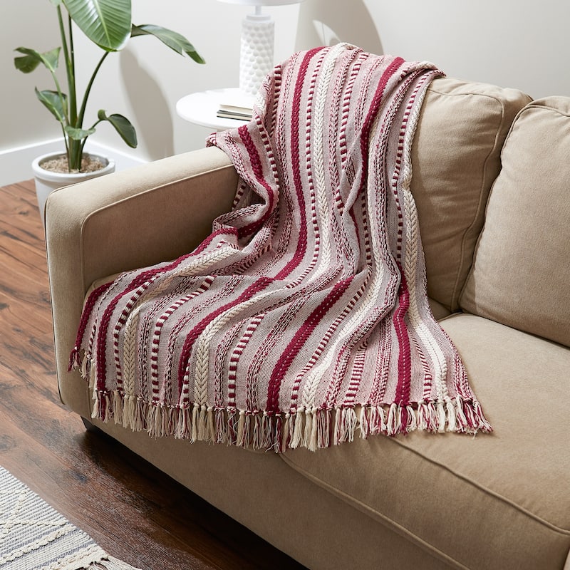 DII Braided Stripe Decorative Throw