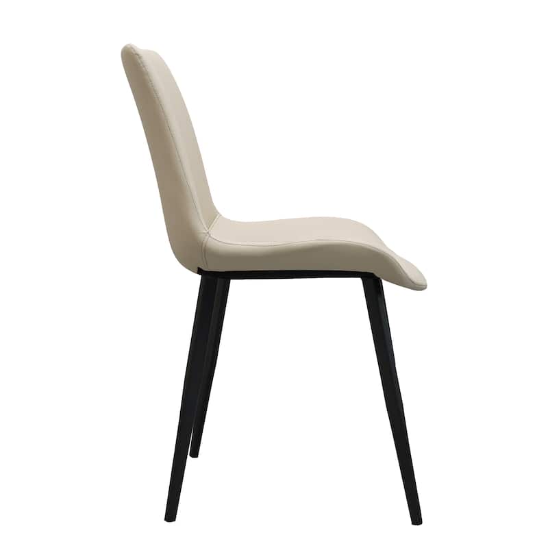 PU Leather Dining Chair with Metal Legs, Modern Upholstered Chair Set of 2 for Kitchen, Restaurant, Living, Meeting Room