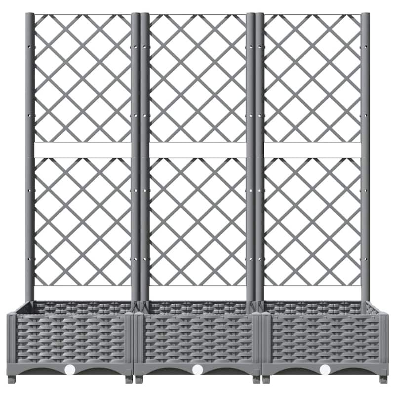 vidaXL Garden Planter with Trellis Plant Pot Flower Box Raised Bed Outdoor PP