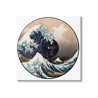 Stupell Japanese Wave Music Record Canvas Wall Art Design By