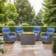 Option Brown Rattan - Blue Cushion
