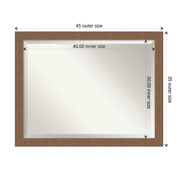 dimension image slide 5 of 12, Beveled Bathroom Wall Mirror - Alta Frame
