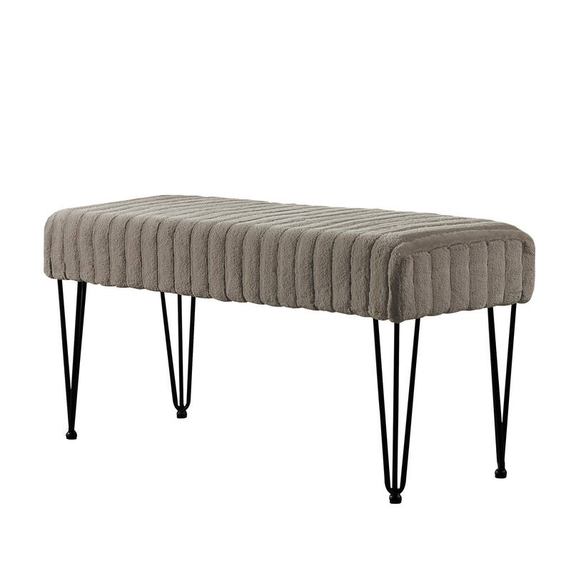 Serenta SuperMink Fauxfur Ottoman Bench