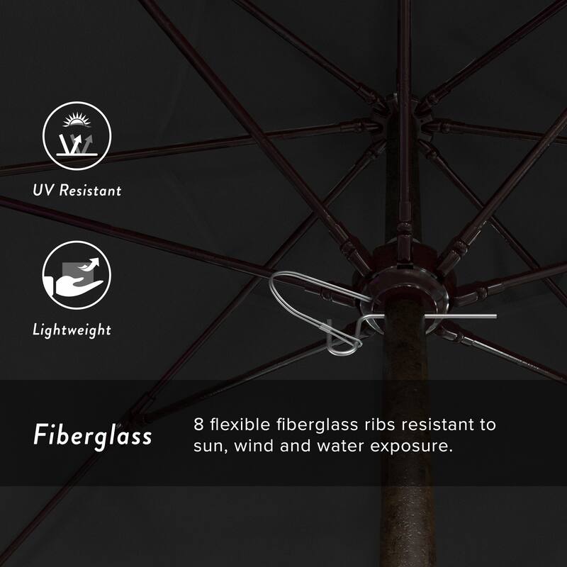 California Umbrella 7.5' Rd.. Aluminum Frame, Fiberglass Rib Market Umbrella, Push Open, Bronze Finish, Olefin Fabric