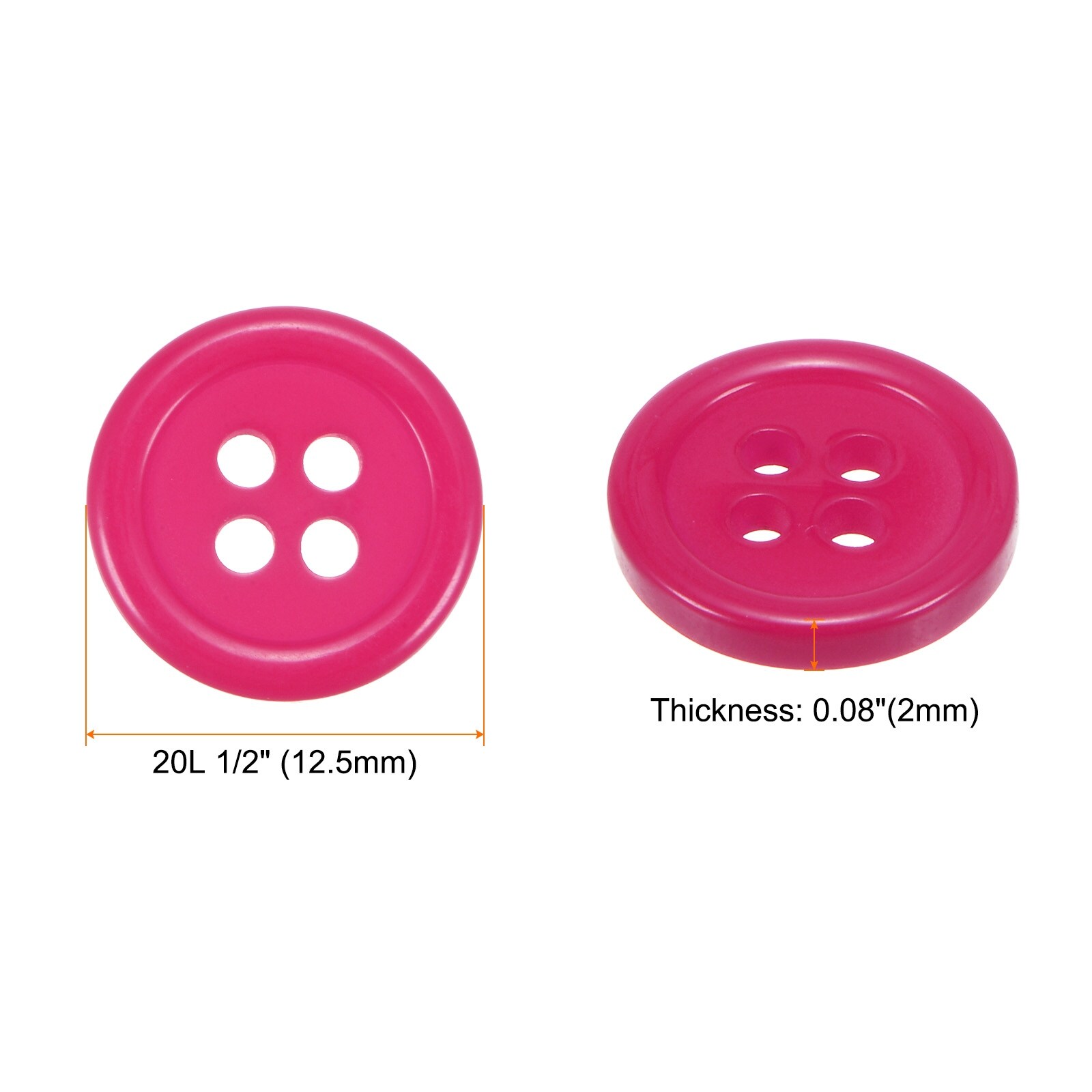 Sewing Buttons Resin Round Flat 4-Hole Craft Buttons for Sewing