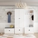 preview thumbnail 1 of 48, Combo Entryway Hall Trees Storage Bench Closet Organizer Clothes Rack