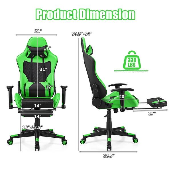 Costway Massage Gaming Chair Reclining Racing Office Computer Chair