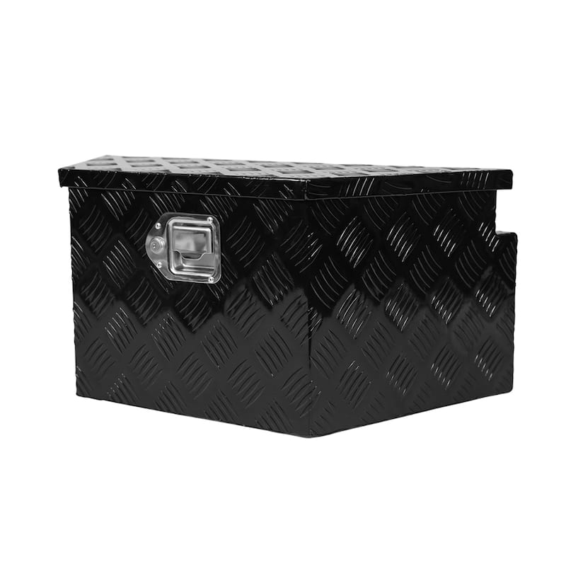 Heavy Duty Aluminum Alloy Plate Tongue Tool Box with Lock and Keys - N/A