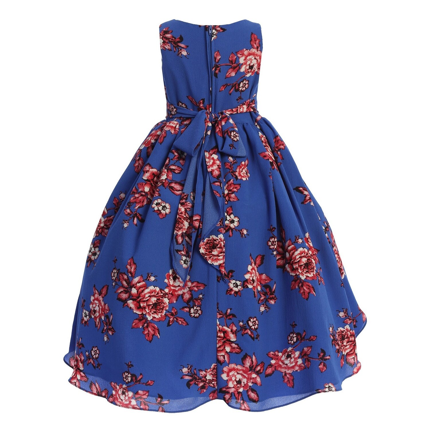 girls red flower girl dress