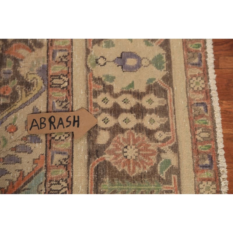Light Blue Medallion Tabriz Persian Rug Handmade Wool Carpet - 9'7"x 12'10"