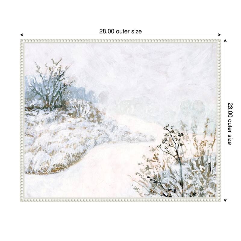Frozen River Study II by Victoria Borges (28 x 23 in.), Framed Canvas Wall Art Print - Sylvie Beaded White
