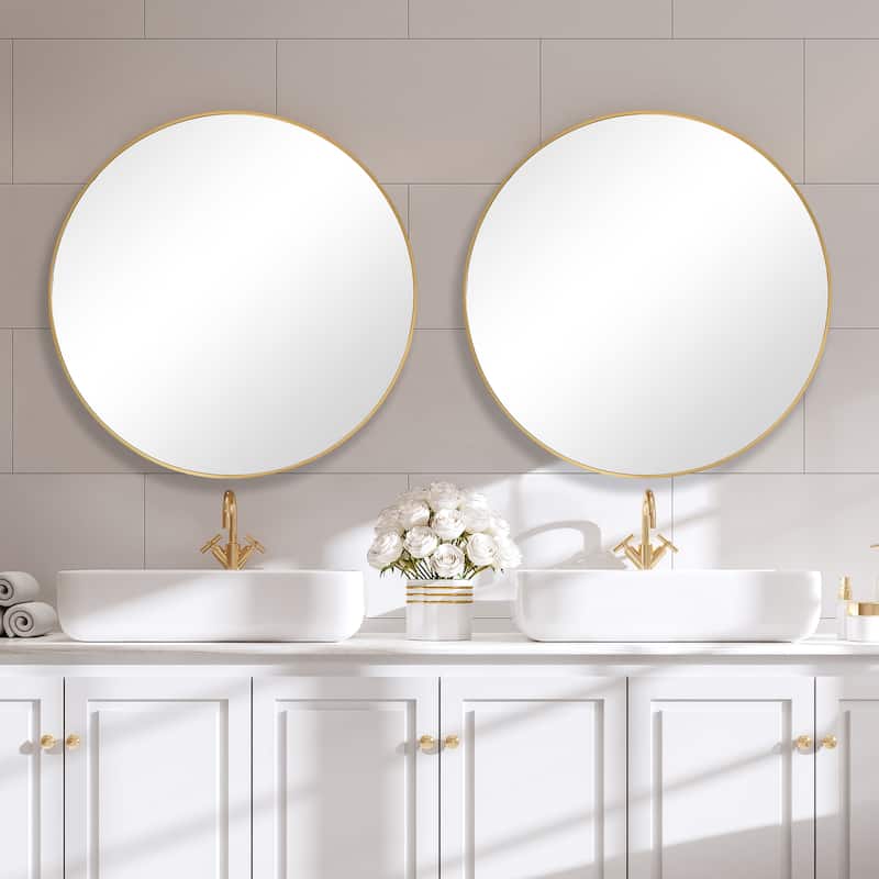 Copper Grove Aluminum Thin-framed Round Mirror