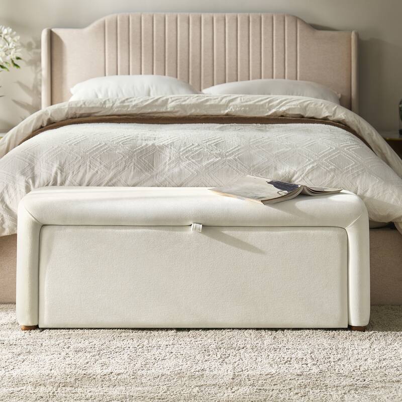 Gustavo Modern 48.5''W Bench with Side-opening Storage Compartment and Solid Wood Legs by HULALA HOME