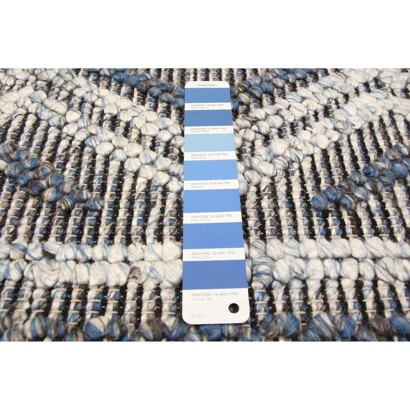 ECARPETGALLERY Braid weave Sienna Navy Wool Rug - 5'2 x 7'3