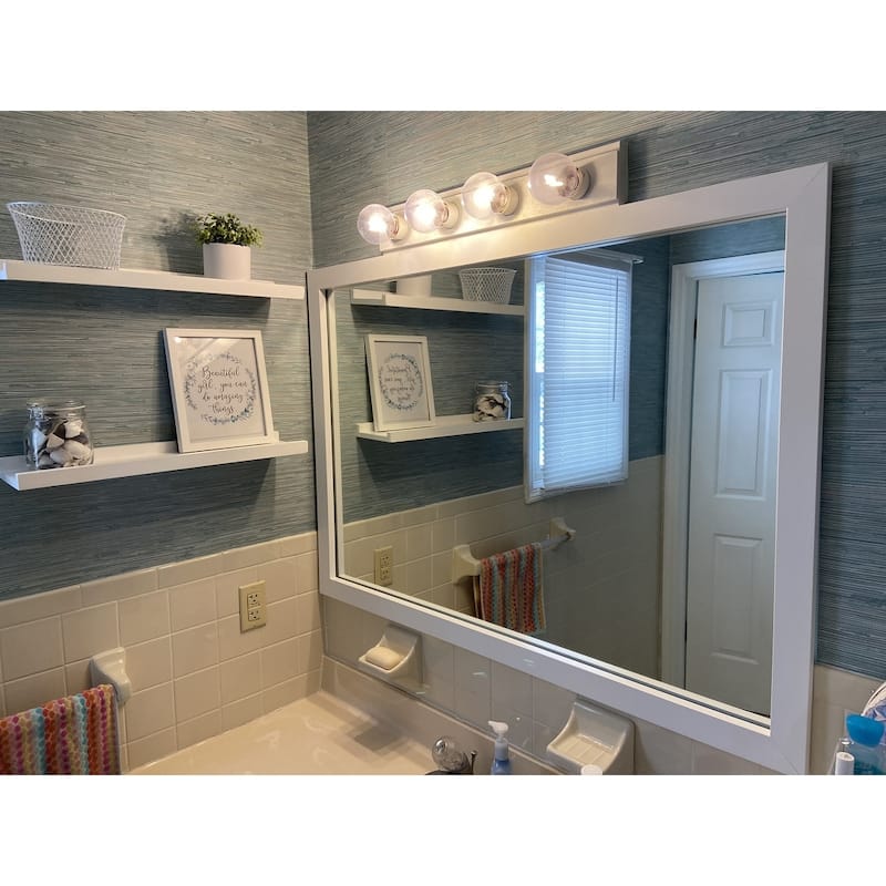 Frame My Mirror White Framed Vanity Mirror, Meade Design