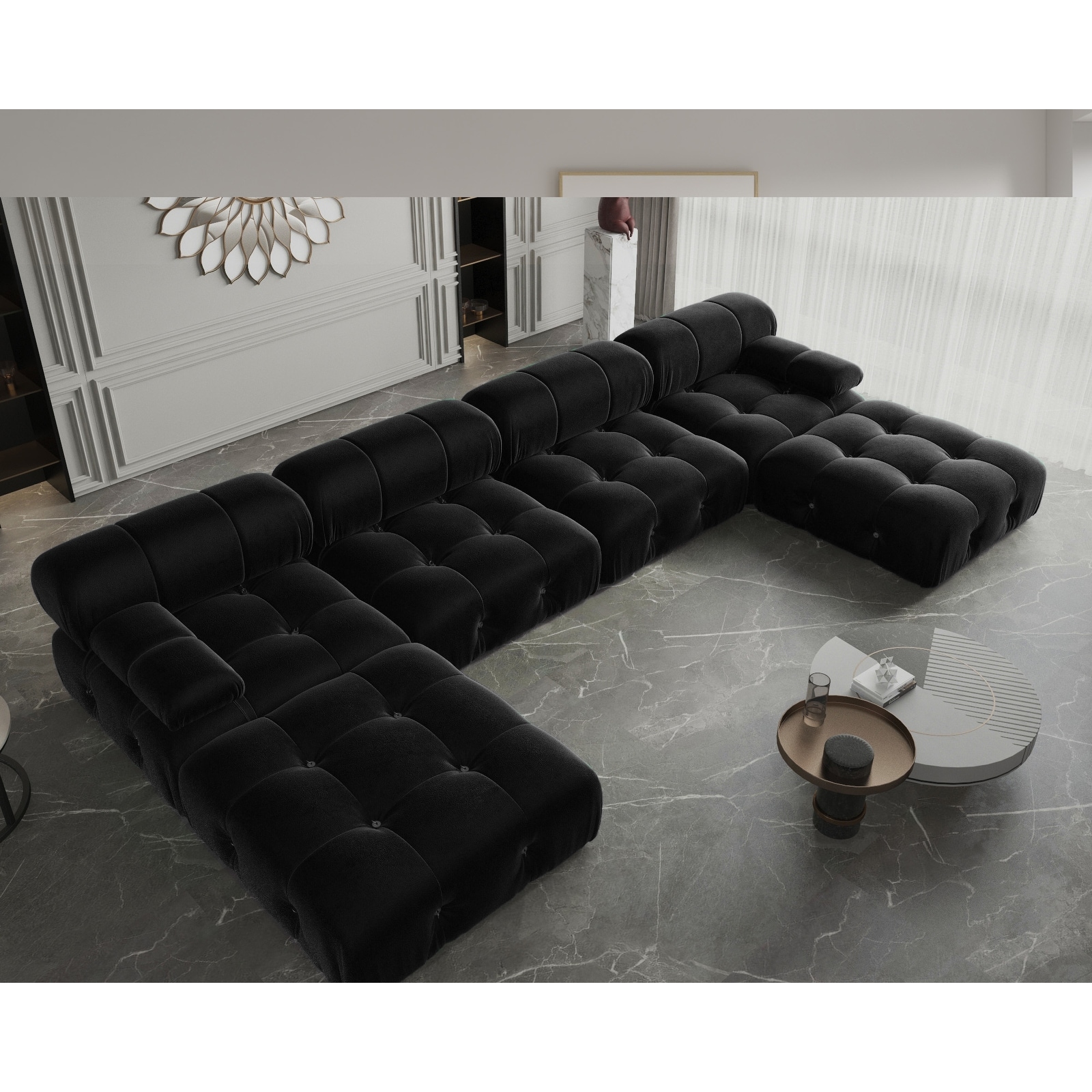 Minimalist Square Velvet Upholstery Ottoman