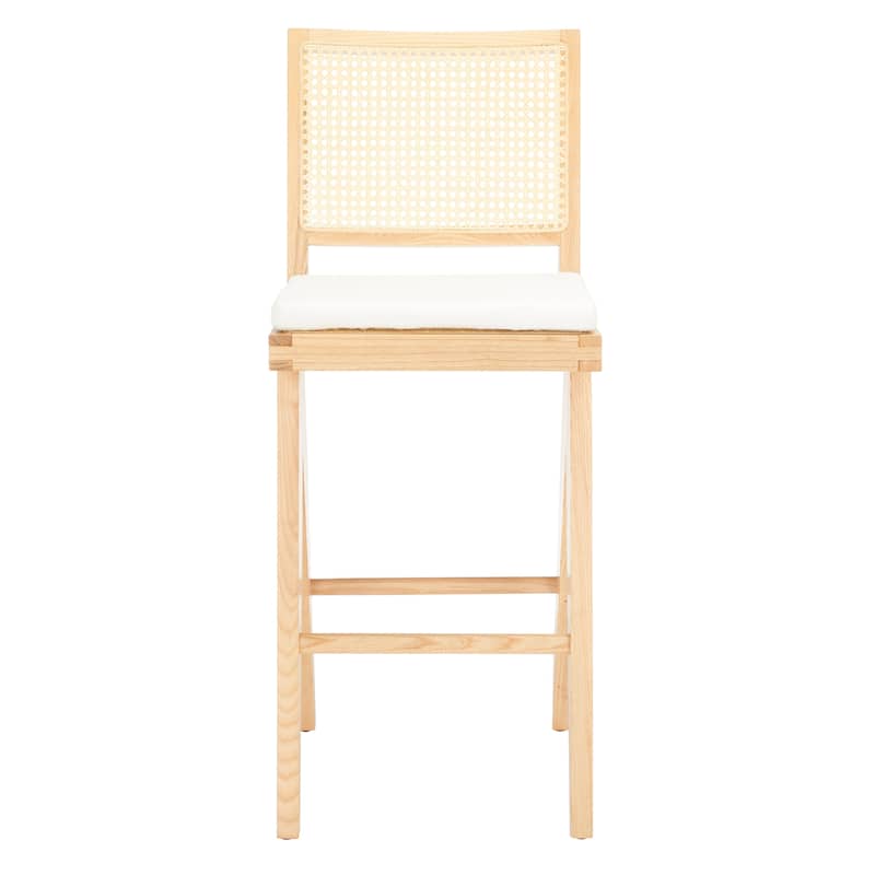 SAFAVIEH Couture Lyubov Rattan 29-inch Bar Stool - 18 In W x 23 In D x 44 In H - 18"Wx23"Dx44"H