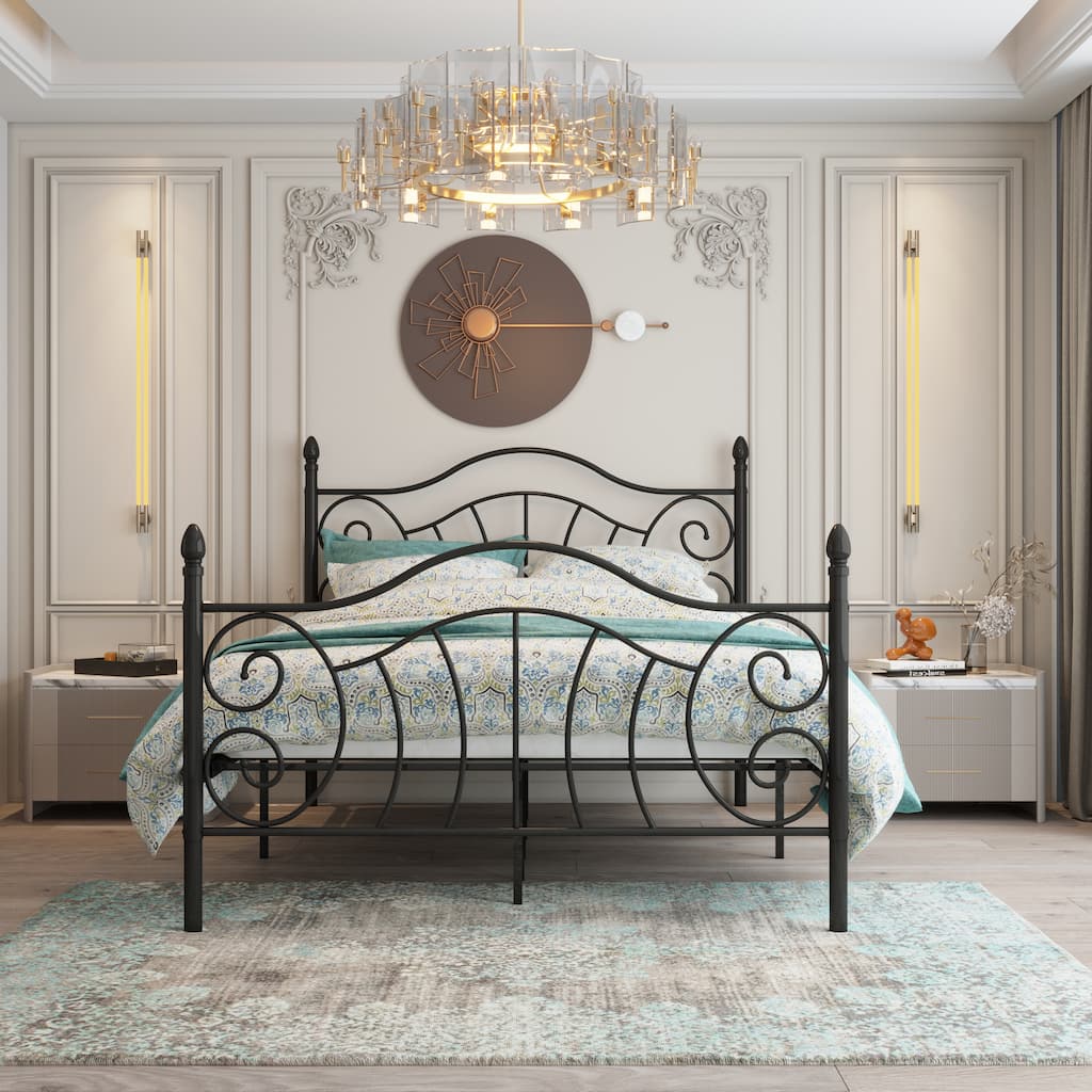 Full Size Platform Bed with Metal Frame