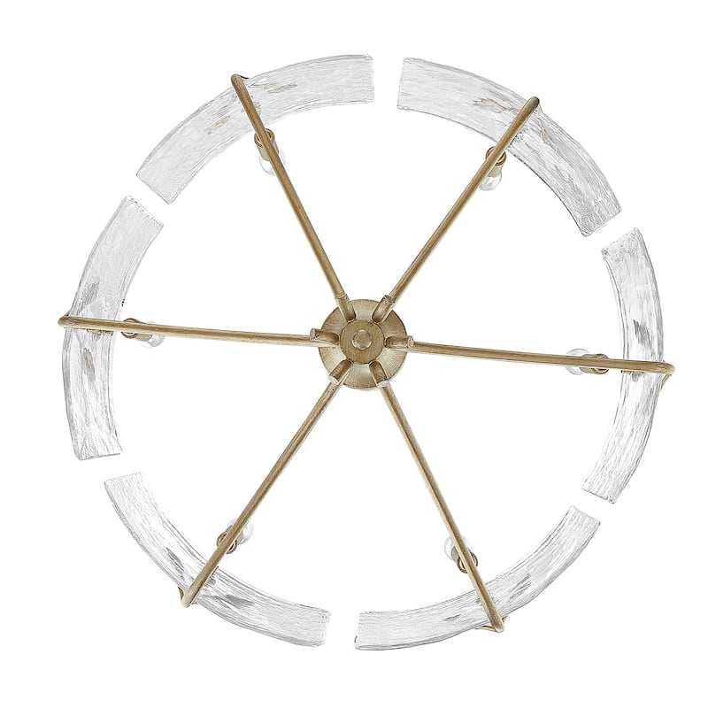 Calla 27.75" Wide 6-Light Chandelier with Hammered Water Glass