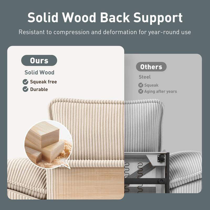 MAISON ARTS 2-Piece Chenille & Corduroy Sofa Set, Comfy 3/4/5-Seater Modular Loveseat & Armchair with Throw Pillows