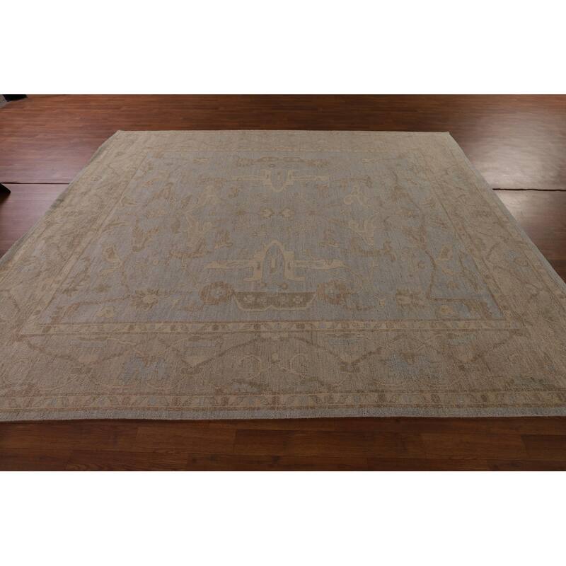 Vegetable Dye Oushak Area Rug Handmade Wool Carpet - 8'2" x 9'7"