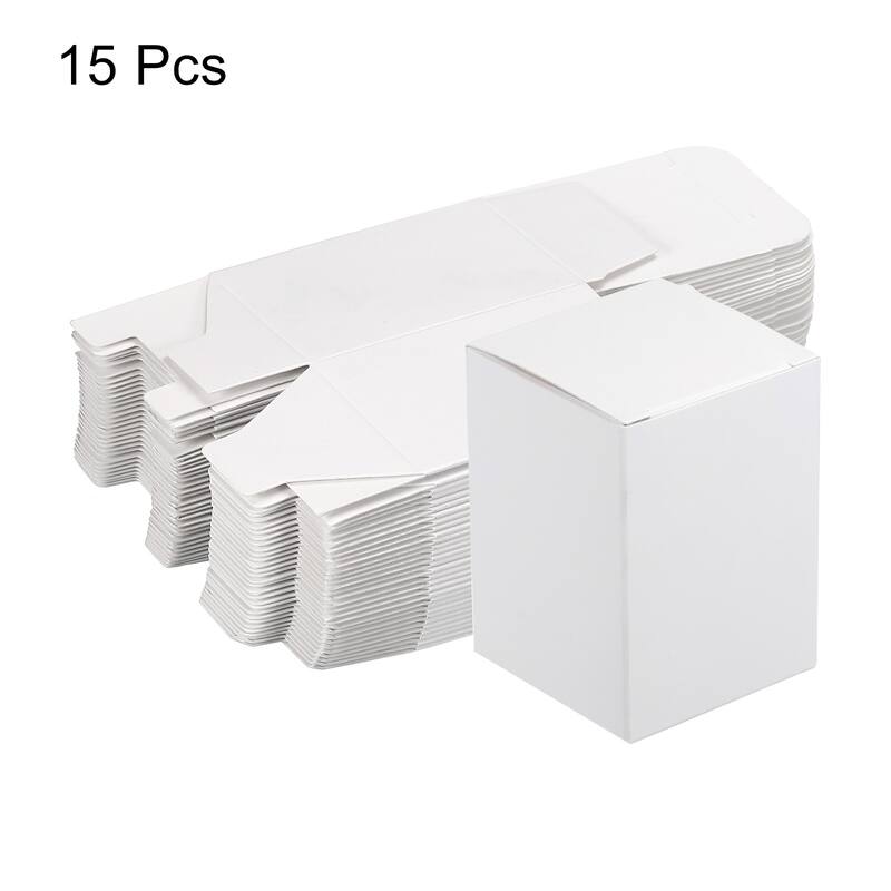 Paper Cardboard Boxes Gift Paper Box White 2x2x2.8 Inch for Gift Wrap 15Pcs