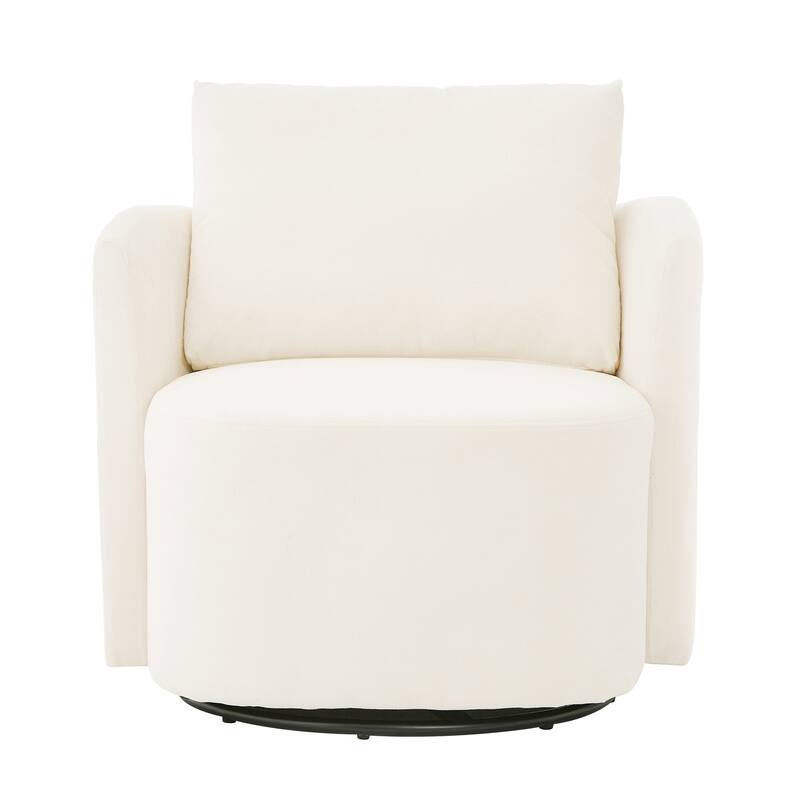 Chenille Swivel Barrel Chair