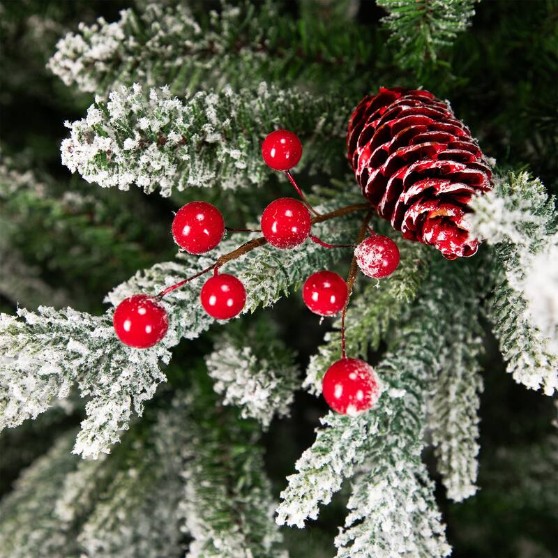 Real Touch™️ Flocked Grove Fir Full Artificial Christmas Tree - 6.5' -Unlit - 6.5 Foot