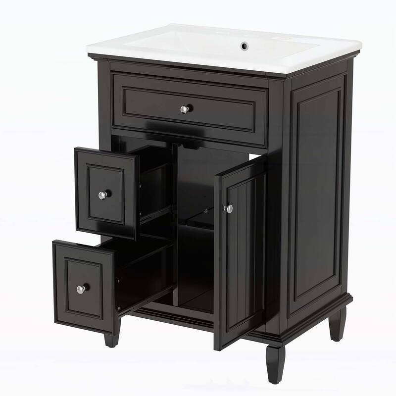 Bathroom Vanity Cabinet with One Flip Drawer and Two Drawers,with Sink
