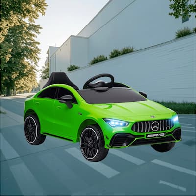 Licensed Mercedes-Benz AMG CLA 45 Ride-On Car for Kids with Parent Remote Control, Adjustable Speeds, and Interactive Features