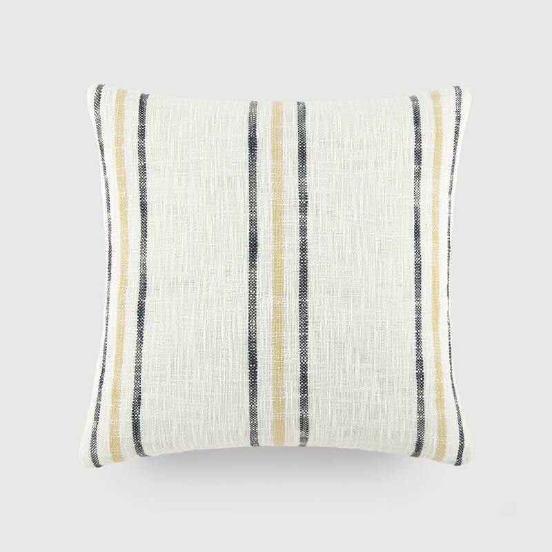 Yarn-Dyed Cotton Decor Throw Pillow in Framed Stripe