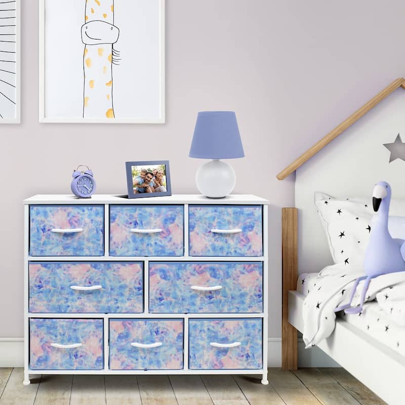 Sorbus White Frame Bold Color 8-drawer Dresser