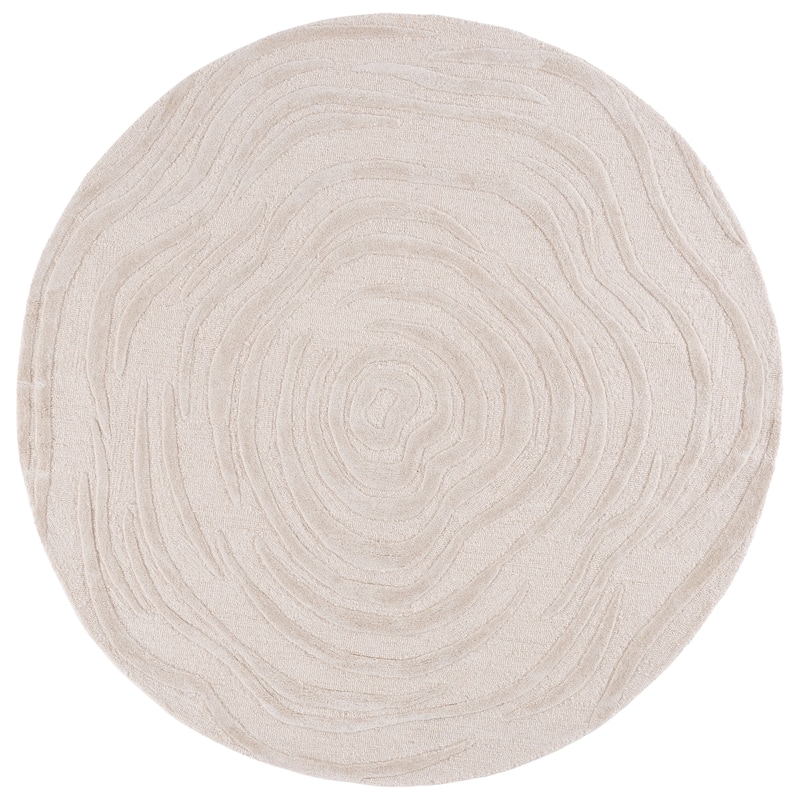 SAFAVIEH Handmade Glamour Oprica Contemporary Wool Rug - 6' Round - Ivory