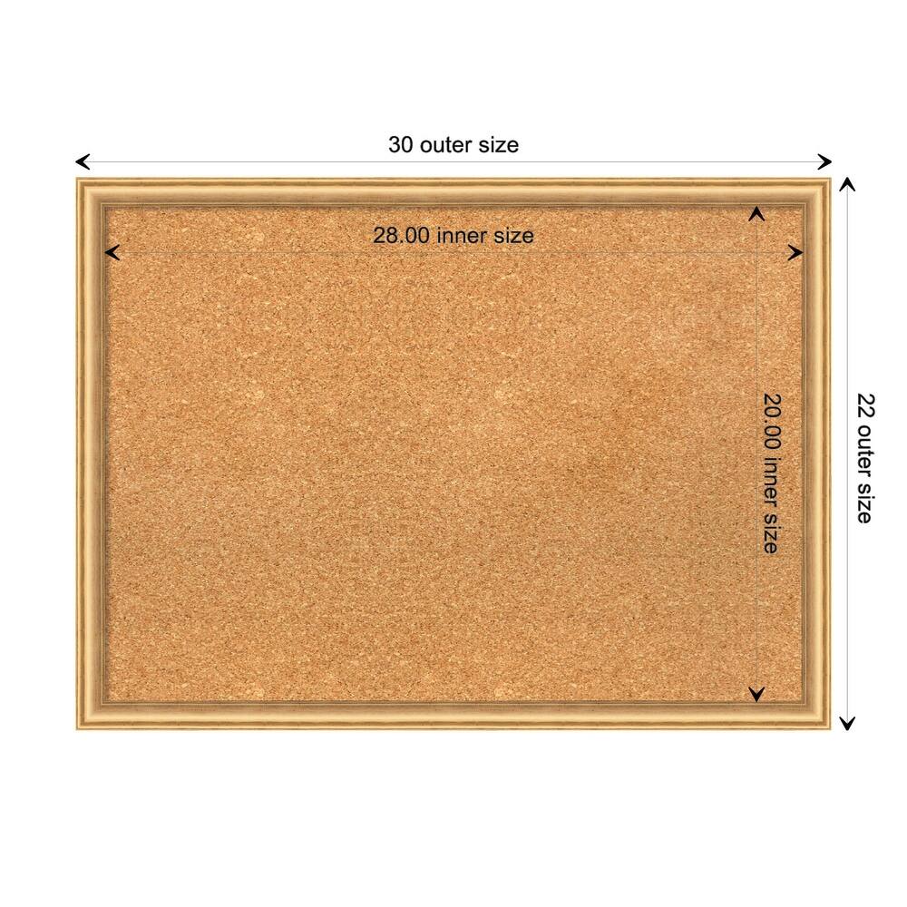 Salon Scoop Wood Framed Natural Corkboard Bulletin Board