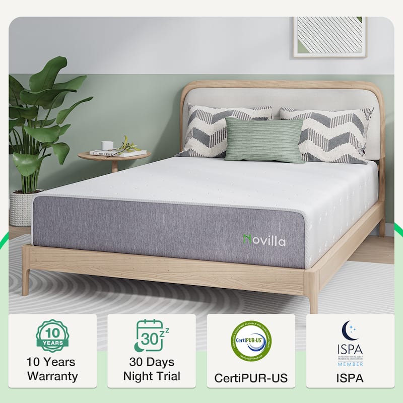 Novilla 12-inch Firm Cool Gel Memory Foam Mattress