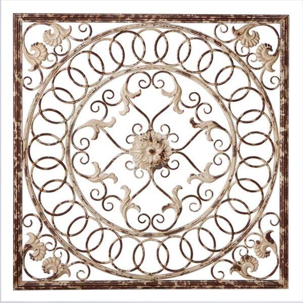 Shop 31 25 Distressed Bronze And Ivory Medallion Wall Decoration