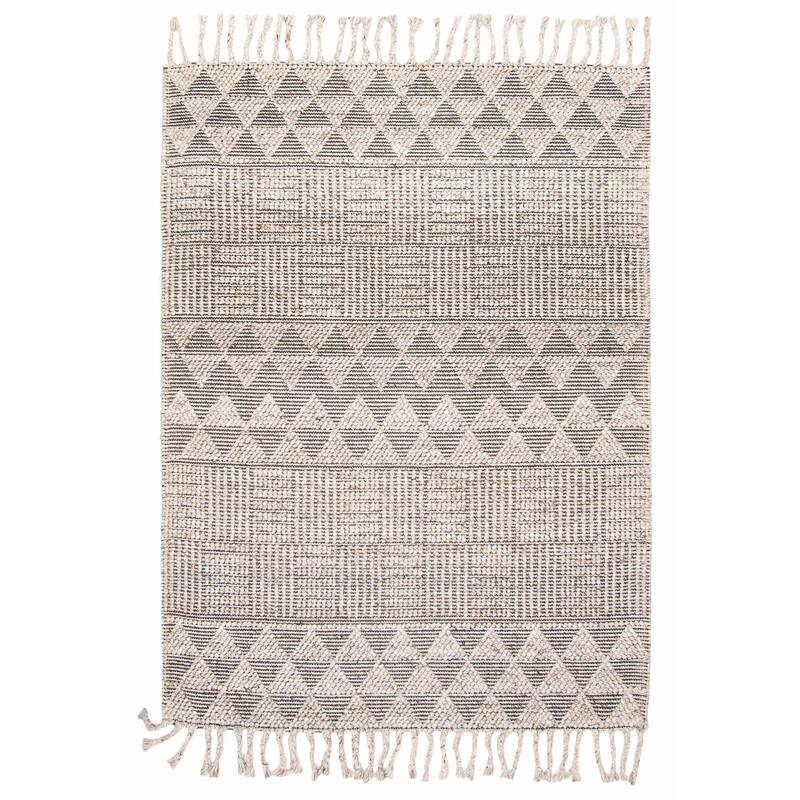 ECARPETGALLERY Braid weave Sienna Taupe Wool Rug - 5'4 x 7'2 - Taupe - 5'4 x 7'2