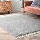 preview thumbnail 31 of 50, Brooklyn Rug Co Sauls Solid Shag Tassel Area Rug 10' x 14' - Gray
