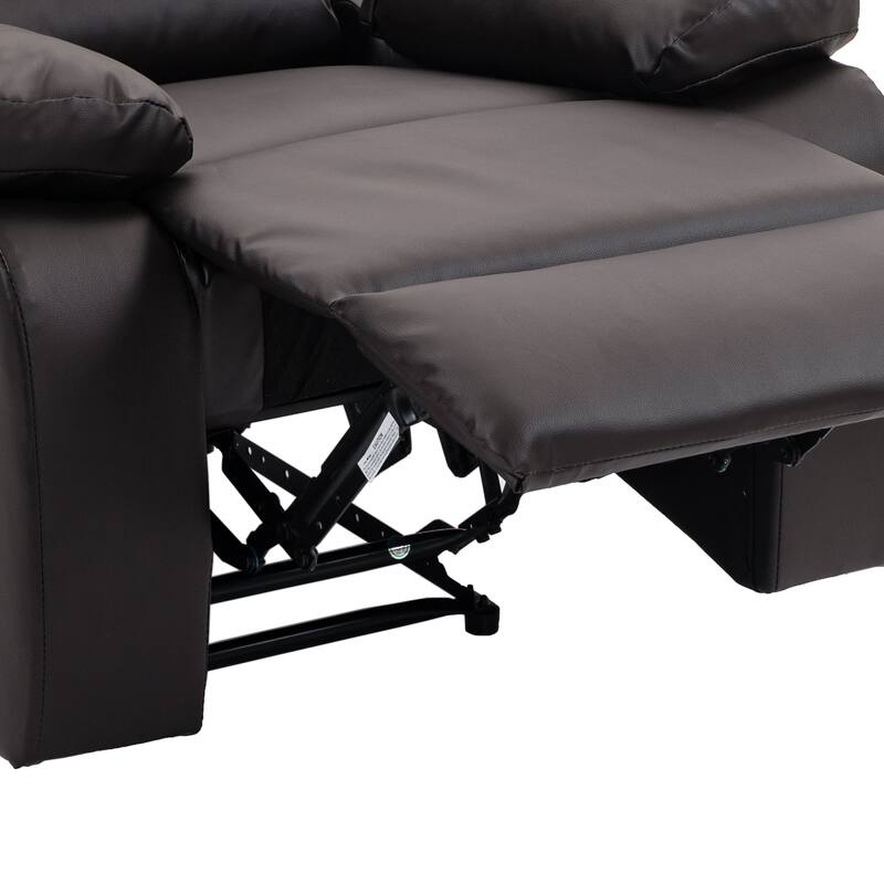 2Set Modern Lounger Upholstered Push Back Manual Recliner Chair