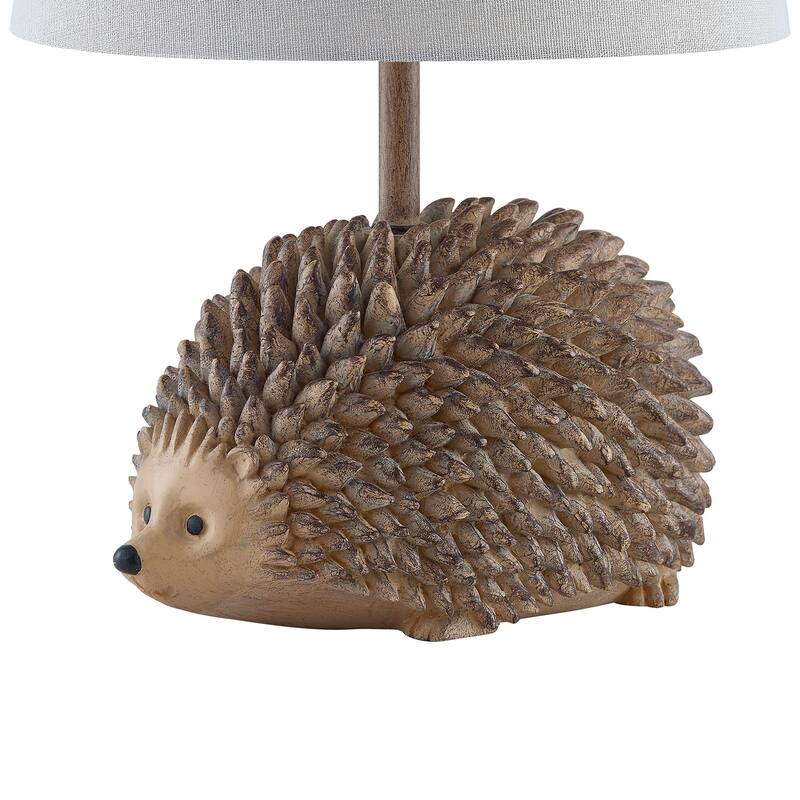 18.5" Brown Textured Resin Hedgehog Table Lamp - 11" x 11" x 18.5"