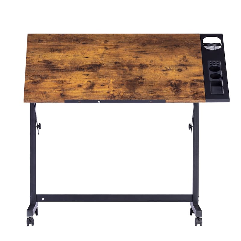 Adjustable Drafting Table Art Desk Drawing Table Art Craft Center Work Station w/Wheels for Reading Writing Painting Home Office