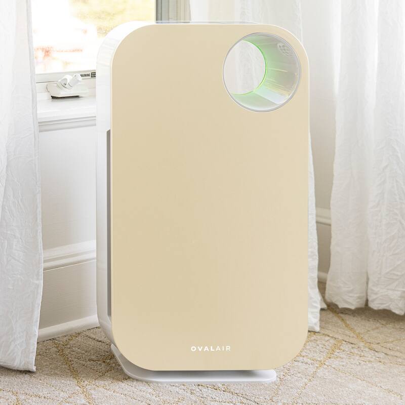 OVAL AIR 3-Stage H13 True HEPA 5-in-1 Air Purifier for Rooms up to 600 sq. ft. reduces Allergies, Asthma, Pets, Odor, Smoke