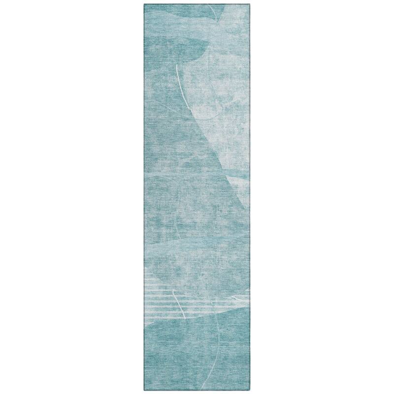 Machine Washable Indoor/ Outdoor Chantille Abstract Modern Rug