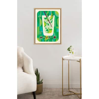 Kate and Laurel Sylvie MCM Mojito Framed Canvas by Rachel Lee