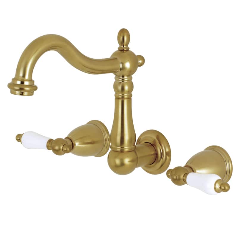 Heritage Two-Handle 3-Hole Wall Mount Bathroom Faucet